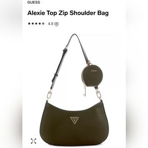 GUESS Alexie Top Zip Shoulder Bag with Coin Pouch Used
